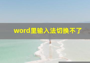 word里输入法切换不了