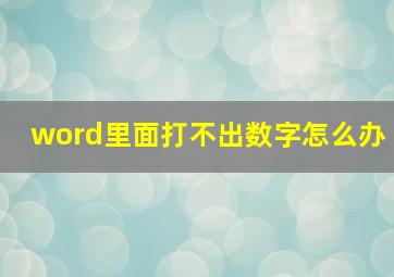 word里面打不出数字怎么办