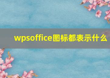 wpsoffice图标都表示什么