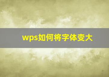 wps如何将字体变大