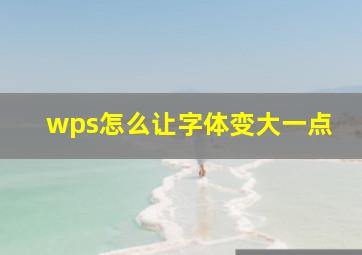 wps怎么让字体变大一点