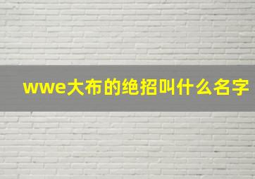 wwe大布的绝招叫什么名字