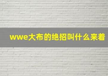 wwe大布的绝招叫什么来着