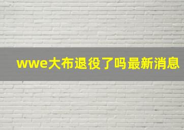 wwe大布退役了吗最新消息