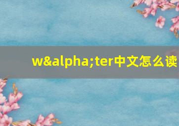 wαter中文怎么读