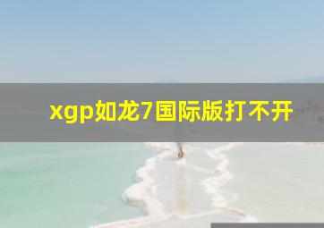 xgp如龙7国际版打不开