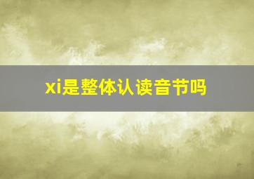 xi是整体认读音节吗