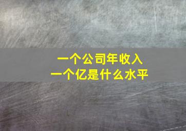 一个公司年收入一个亿是什么水平