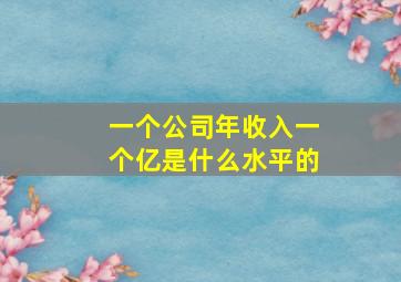 一个公司年收入一个亿是什么水平的