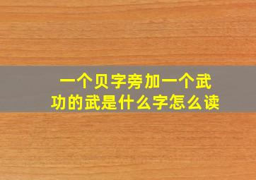 一个贝字旁加一个武功的武是什么字怎么读