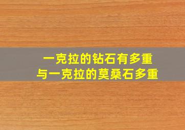 一克拉的钻石有多重与一克拉的莫桑石多重