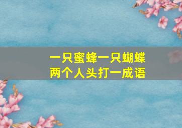 一只蜜蜂一只蝴蝶两个人头打一成语