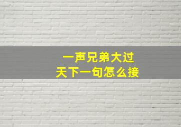 一声兄弟大过天下一句怎么接