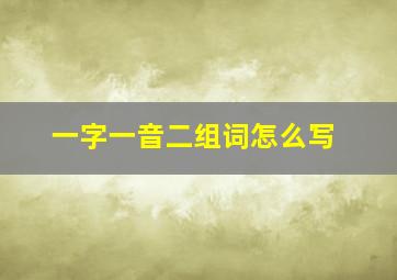 一字一音二组词怎么写