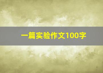 一篇实验作文100字