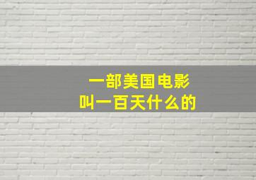 一部美国电影叫一百天什么的