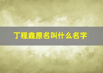 丁程鑫原名叫什么名字