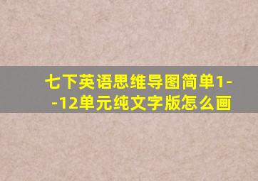 七下英语思维导图简单1--12单元纯文字版怎么画