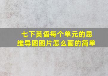 七下英语每个单元的思维导图图片怎么画的简单