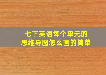 七下英语每个单元的思维导图怎么画的简单