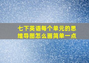 七下英语每个单元的思维导图怎么画简单一点