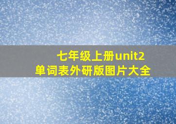 七年级上册unit2单词表外研版图片大全