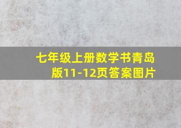 七年级上册数学书青岛版11-12页答案图片