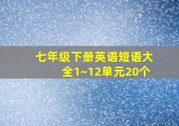 七年级下册英语短语大全1~12单元20个