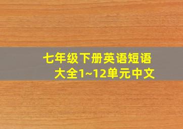 七年级下册英语短语大全1~12单元中文