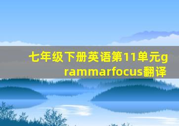 七年级下册英语第11单元grammarfocus翻译