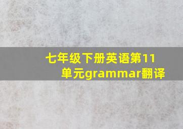 七年级下册英语第11单元grammar翻译