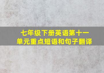 七年级下册英语第十一单元重点短语和句子翻译