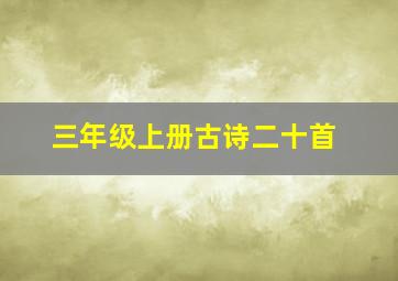 三年级上册古诗二十首