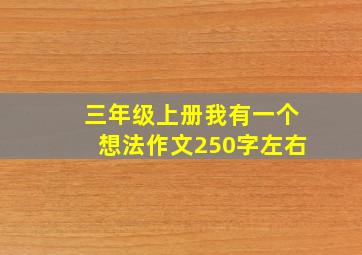 三年级上册我有一个想法作文250字左右