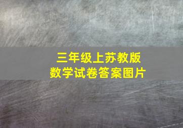 三年级上苏教版数学试卷答案图片