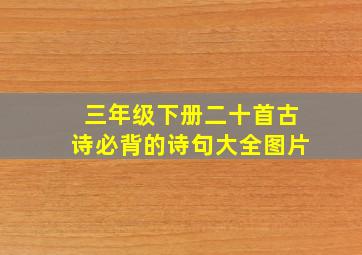 三年级下册二十首古诗必背的诗句大全图片