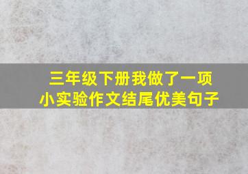 三年级下册我做了一项小实验作文结尾优美句子