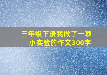 三年级下册我做了一项小实验的作文300字