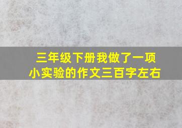 三年级下册我做了一项小实验的作文三百字左右