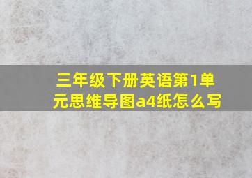 三年级下册英语第1单元思维导图a4纸怎么写