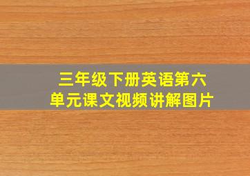 三年级下册英语第六单元课文视频讲解图片