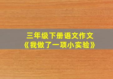 三年级下册语文作文《我做了一项小实验》