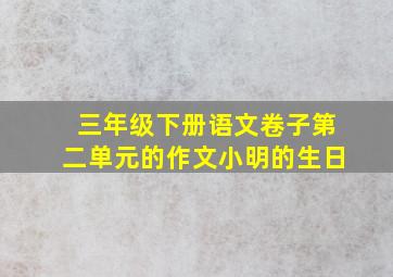 三年级下册语文卷子第二单元的作文小明的生日