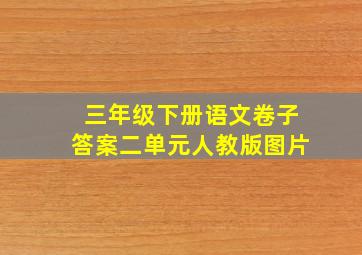 三年级下册语文卷子答案二单元人教版图片