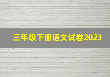 三年级下册语文试卷2023