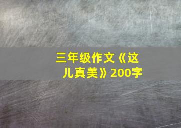 三年级作文《这儿真美》200字