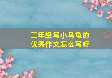 三年级写小乌龟的优秀作文怎么写呀