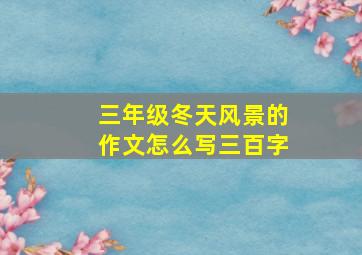 三年级冬天风景的作文怎么写三百字