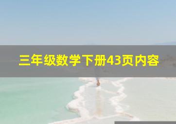 三年级数学下册43页内容