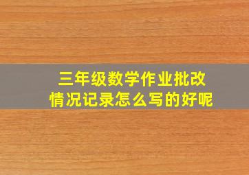 三年级数学作业批改情况记录怎么写的好呢